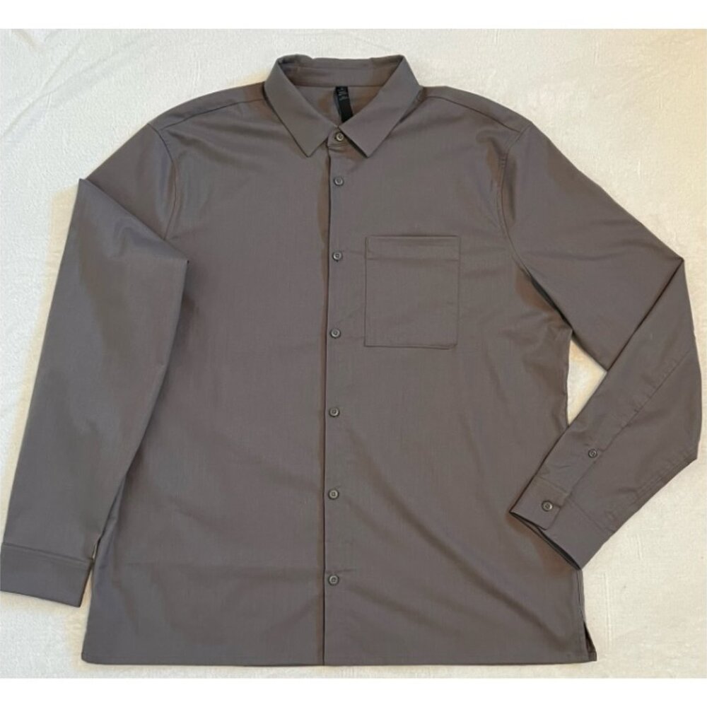 ✨🎉 HOST PICK 🎉 Lululemon Commission Long Sleeve Button Up Shirt Mens XXL Grey